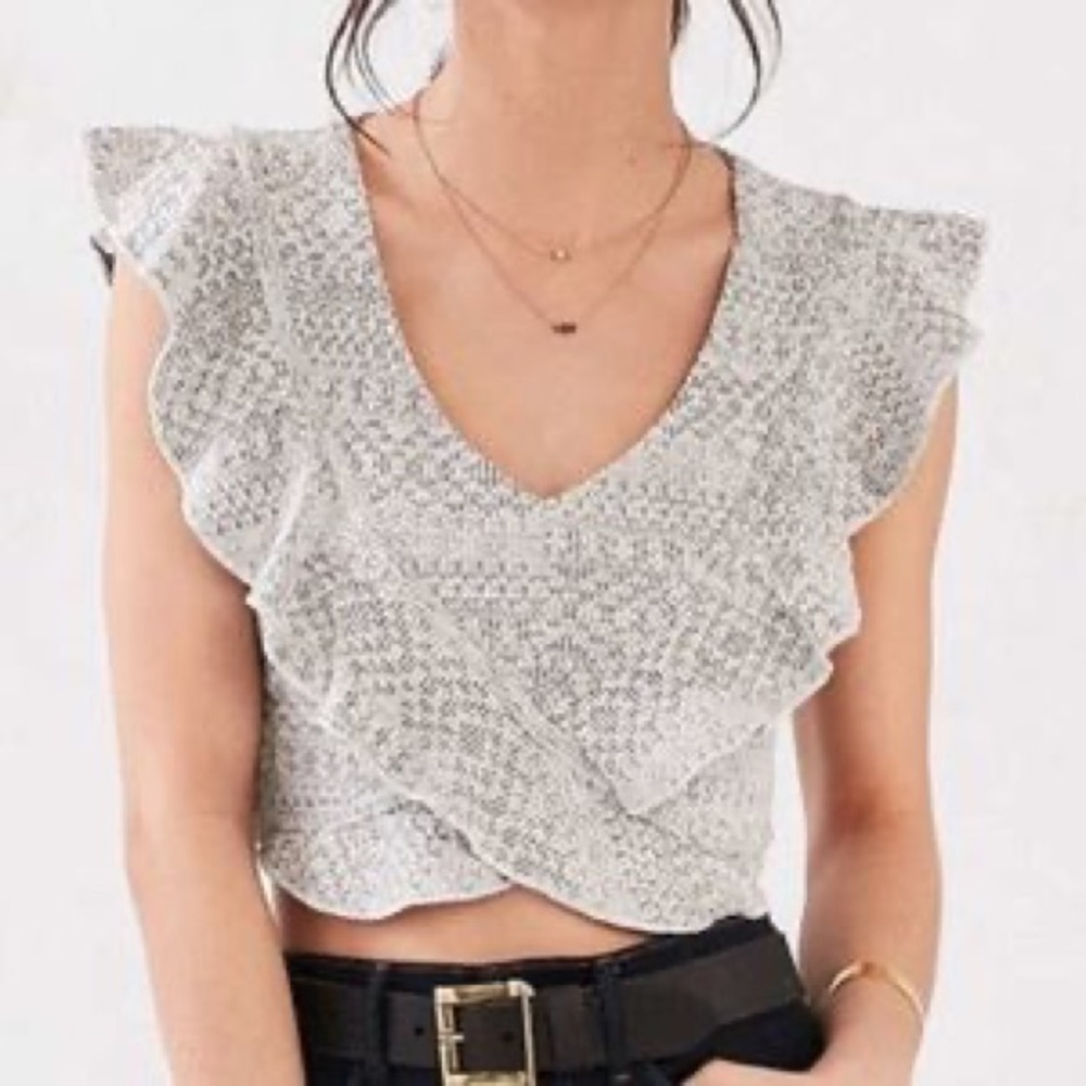 urban outfitters/ kimchi blue olive green crop - Picture 5 of 6